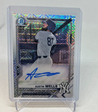 2021 Bowman Chrome AUSTIN WELLS Prospect Mojo Refractor AUTO #BMA-AW Yankees