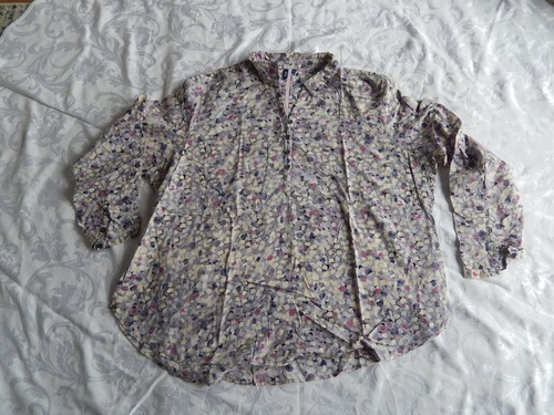 CECIL BLUSE HEMD TUNIKA GR. XXL ZART LILA GEMUSTERT BAUMWOLLE - Bild 3 von 10