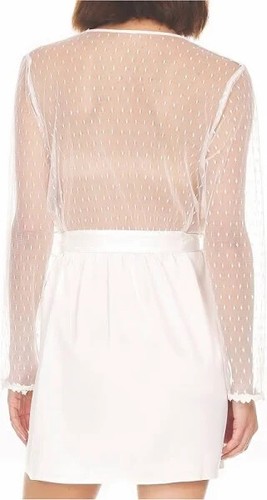 FLORA NIKROOZ Damen Show Stopper Cover Up Morgenmantel SM Spitzenärmel Champagner 56-14 - Bild 17 von 17