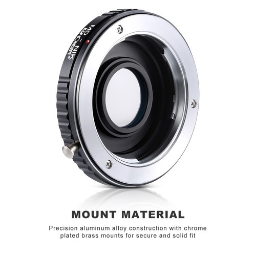 K&F Concept adapter with glass for Minolta MD mount lens to Nikon F camera D300 - Picture 4 of 9