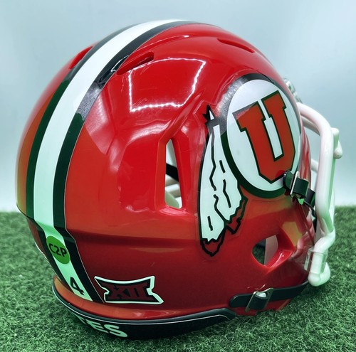 CUSTOM RIDDELL SPEED MINI FOOTBALL HELMET - UTAH UTES - Picture 8 of 8