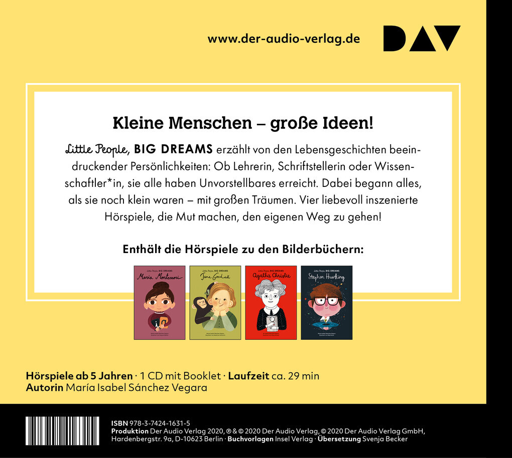 Thumbnail - Little People, Big Dreams® - Teil 1: Maria Montessori, Jane Goodall,