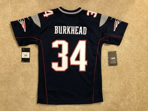 NWT Nike New England Patriots Rex Burkhead 34 Youth Medium 10/12 Blue Jersey - Picture 8 of 9