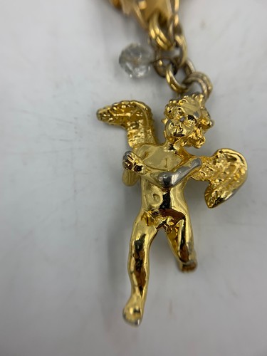 VINTAGE GOLD TONE KIRKS FOLLY ANGEL KEY CHAIN - Picture 4 of 4