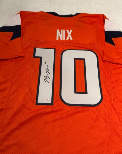 Bo Nix Denver Broncos Signed Football Jersey with COA