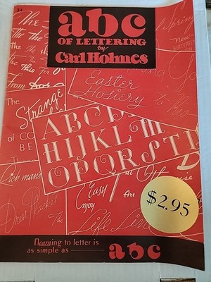 ABC of Lettering Carl Holmes Vtg Calligraphy Typography Guide Staple Bound 1960s