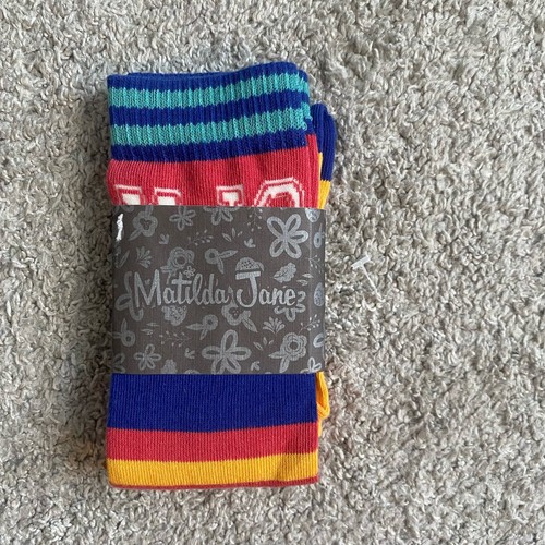 matilda jane moments with you spirit socks NEW large L 1 2 3 4 red MJC knee blue - Picture 2 of 4