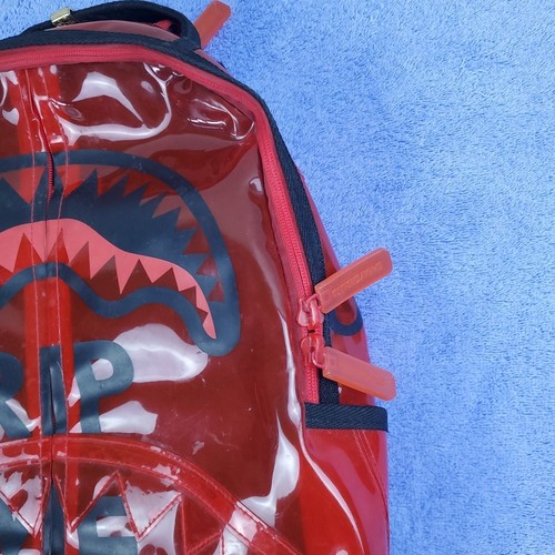 Sprayground Rip Me offener Rucksack in rot gebrochener Reißverschluss - Bild 7 von 21