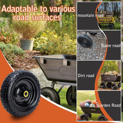 10" Solid Rubber Tires, 4.10/3.50-4 Tire and Wheel Flat Free, 2-Pack with 3/4... - Bild 7 von 7