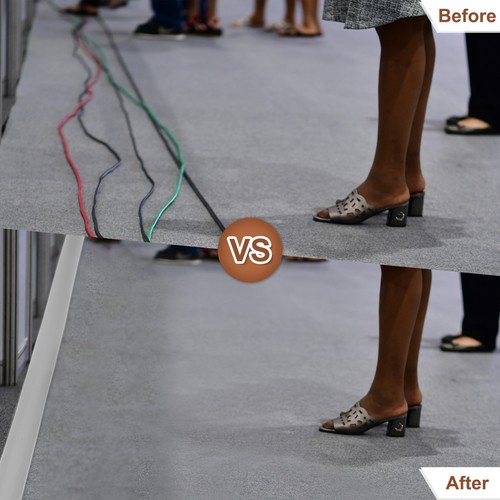 6ft Cord Cover Floor W0.3"xH0.3" Hide Extension Cable Wire Covers Wood Black - Afbeelding 7 van 7