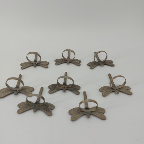 Dragonfly Napkin Rings Pewter? Silver Tone Garden Set of 8 - Picture 6 of 8