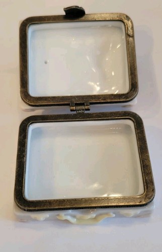 Portagioie porcellana ceramica con cerniera vintage Multicolore -2,5"x2" X 1" - Foto 2 di 6