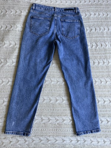 Decjuba size AU 12 Medium Rise Slim Straight Leg Blue Denim Jeans Crop Ankle EUC - Picture 2 of 8