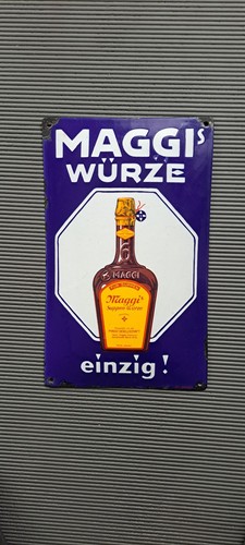 Originales altes Emailleschild Maggi Würze einzig! Werbeschild um 1920 - Bild 4 von 8