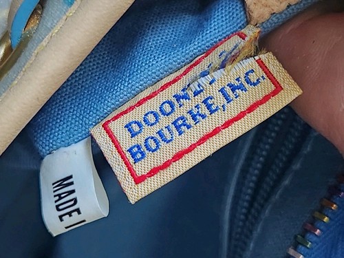 Dooney & Bourke Vintage Y2k Baby Blue Rainbow DB Monogram Bow Small Shoulder Bag - Picture 8 of 16