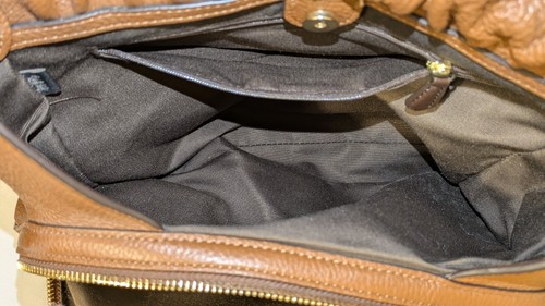 Borsa a tracolla Coach Maya marrone raffinata pelle ciottoli slouch fuori produzione C1454 - Foto 21 di 23