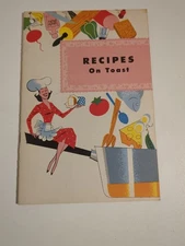 Vintage 1950 COOKBOOK "RECIPES ON TOAST" (MARATHON CORPORATION) Langendorf Bread