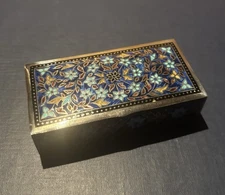Vintage Indian Sterling Silver 925 and Cloisonné Enamel Trinket Box Handmade