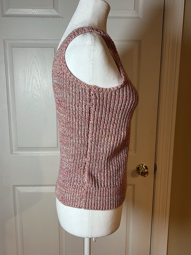 Revolve John + Jenn Peta Häkel Tank Top XS V-Ausschnitt Regenbogen Prisma Oma Strick - Bild 3 von 8