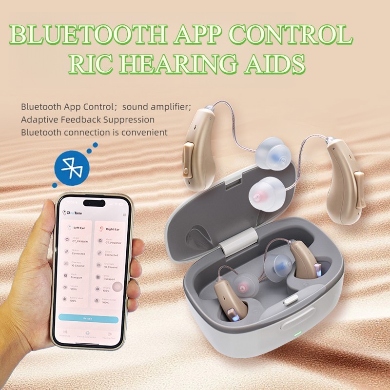 RIC Hearing Aids For Seniors Rechargeable Bluetooth-With Phone App Hearing Test