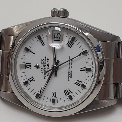 Rolex Midsize Datejust 31mm Oyster White Roman Stahl Uhr 68240 N Serie 1991 - Bild 9 von 11