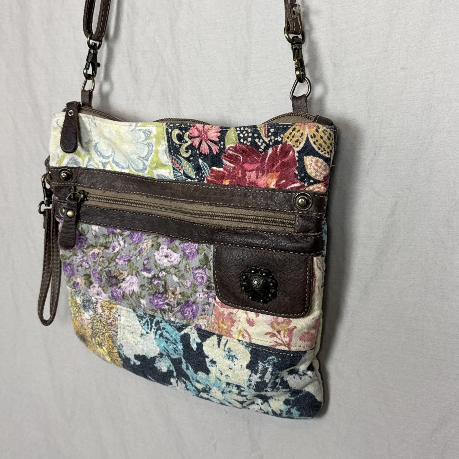 Myra Bag Patchwork Boho Canvas Patchwork Crossbod… - image 3