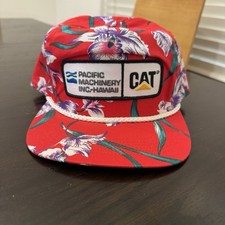 VTG CATERPILLAR TRUCK HAT San Sun Snap Back Pacific Machinery Inc. Hawaii Tonkin