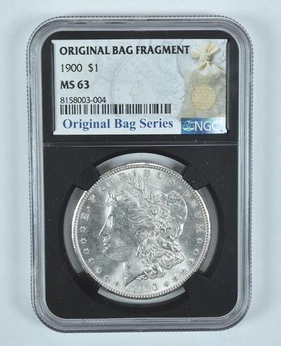 1900 Morgan Silver Dollar Original Bag Fragment MS63 NGC *0471