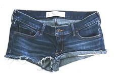 ABERCROMBIE FITCH Blue Denim Mini Shorts Women's Size 2 W 26 Blue Distresed