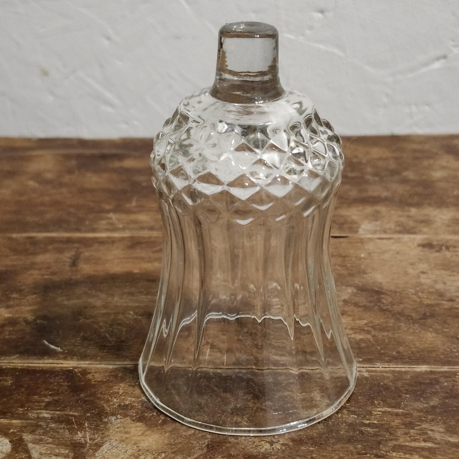 Clear Glass Diamond Point Top Votive Peg Cup Candle Holder Sconce Tulip 4.5" 