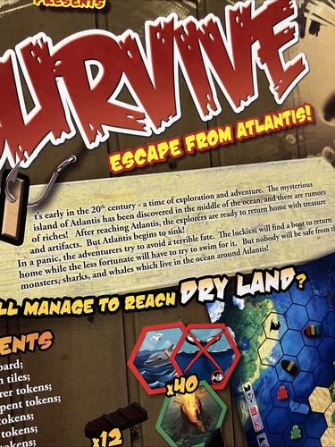 Survive: Escape from Atlantis 30th Anniversary Edition Board Game 2016 Complete - Picture 13 of 13