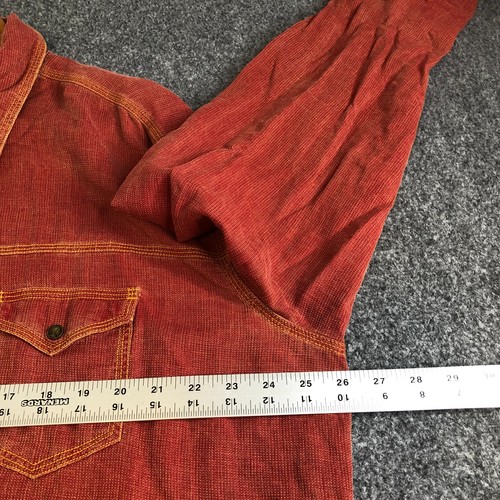 Ryan Michael Mens Shirt XXL Red Silk Linen Blend Pearl Snap Western Cowboy Rodeo - Picture 5 of 11