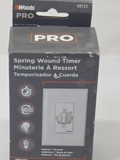 Woods Pro 59723 Spring Wound Timer 60-Minute Fans Lights & More Automatically