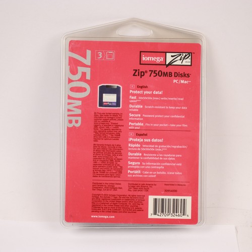 NEU Iomega Zip Disk 750MB Cartridge (3er Pack) (vom Hersteller eingestellt) - Bild 2 von 2