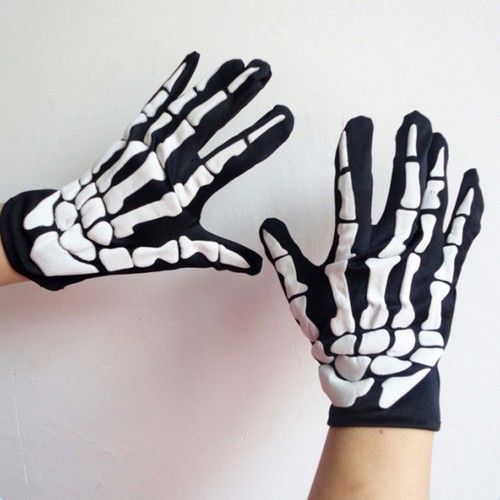  A Pair of Halloween Gloves Scary Skull Finger Ghost Paw Gloves Adult Gloves