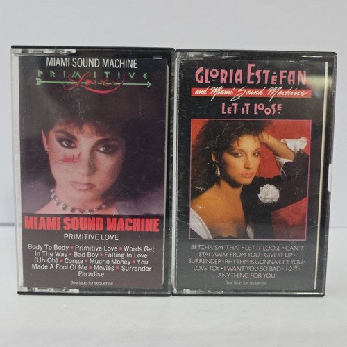 Gloria Estefan/Miami Sound Machine 2 Cassette Lot  Primitive Love & Let It Loose - Photo 1 sur 5