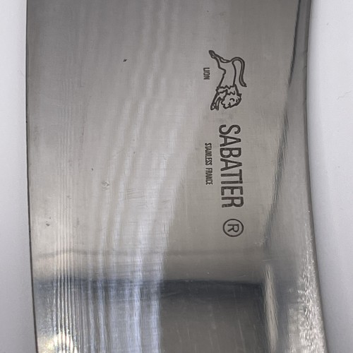 Vtg Sabatier Lion France Stainless Steel Meat Cleaver 7″ Full Tang Black Handle - Picture 3 of 14