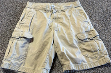 Columbia Mens Shorts Size 34 Tan Beige Cargo Inseam 9" Cotton 34X9 - FLAW
