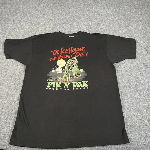 Pik N Pak Ice House Texas T-shirt Sz Xl 90s Rare Grail H 1990s vintage concert t-shirt, vintage, size XL, single stitch, B+ condition