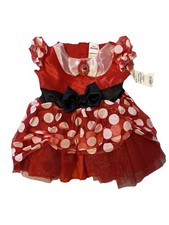Disney NWT Toddler 2T Minnie Mouse Dress Costume Polka Dot Glitter Halloween