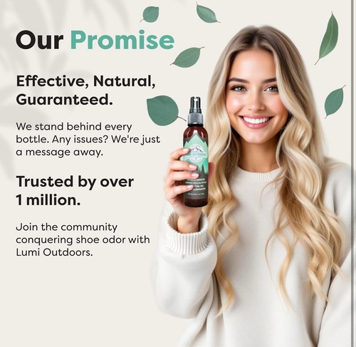 Lumi Outdoors Schuhdeo & Fußgeruchsbeseitigungsspray - natürliches Schuhspray - Bild 2 von 8
