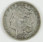 1879-CC $1 Morgan Silver Dollar VF Details Rim Damage Reverse Circulated C4139
