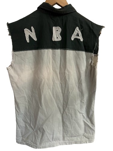 Korean Two-Tone Y2K Sleeveless Shirt Men’s Vest Punk Grunge Streetwear Art OOAK - Picture 4 of 10