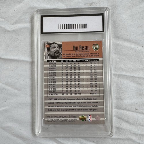 1999 Upper Deck Century Legends Bill Russell #2 Top 50 Players BCG Gem Mt 10 - Picture 2 of 2