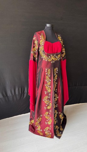 Rotes Bindallı Kleid, osmanisch türkisches Kostüm, Henna Nacht Kaftan, Ballkostüm - Bild 4 von 9