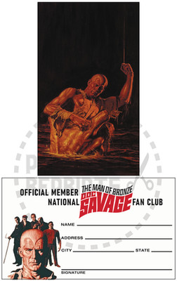 DOC SAVAGE MEMBERSHIP & ART CARD - THE MONSTERS - JAMES BAMA
