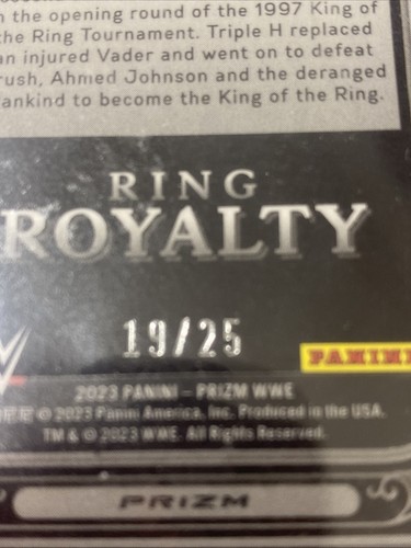 Anillo Panini Prizm WWE 2023 Triple H Royalty Mojo Prizm #19/25 PSA 10 - Imagen 2 de 2