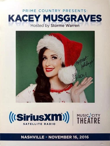Kacey Musgraves signed 2016 22"x28" Poster SiriusXM Music City Theatre - COA