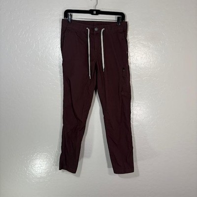 Vuori Pants Womens Small Red Drawstring Zip Pocket Organic Cotton Jogger VW401