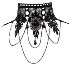 Choker Necklace Steampunk Black Lace Gothic 1pc Vampire Style Women Teen Costume
